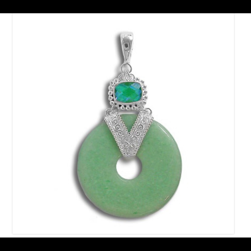 SAJEN-Aventurine & Caribbean Quartz .925 Pendant